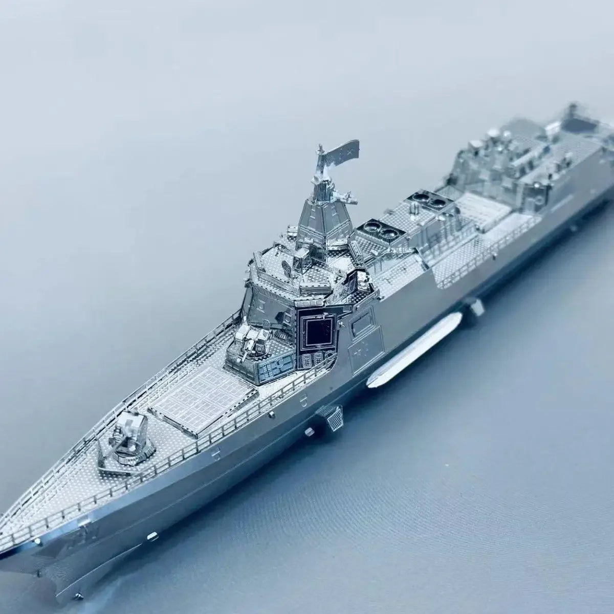 Modello di Nave Distruttore 055 Metallo Assemblato Kit fai da te Mini Ornamenti per Collezione