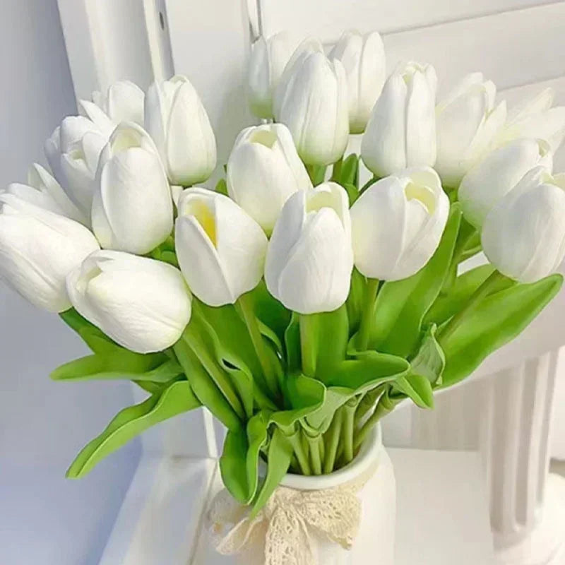 10 pezzi di fiori artificiali di tulipano, bouquet al tocco reale, fiori finti, decorazione per forniture di nozze, decorazioni per la casa, fiori di San Valentino