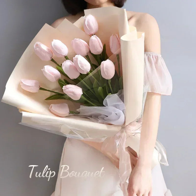 10 pezzi di fiori artificiali di tulipano, bouquet al tocco reale, fiori finti, decorazione per forniture di nozze, decorazioni per la casa, fiori di San Valentino