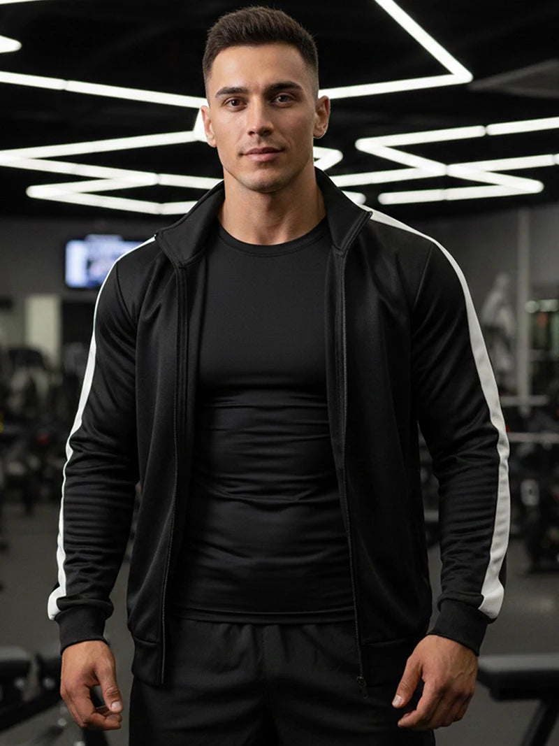 Giacca Sportiva Patchwork Colorblock Da Uomo Con Tasca Kanga Autunno Inverno Foderata In Pile Calda Con Cerniera