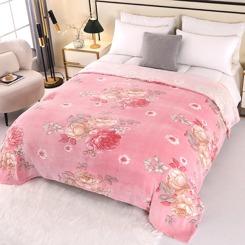 Bonenjoy 1 Pezzo Coperta In Pile Floreale Rettangolare Per Divano E Casa Morbida Calda Confortevole Plaid Da Viaggio