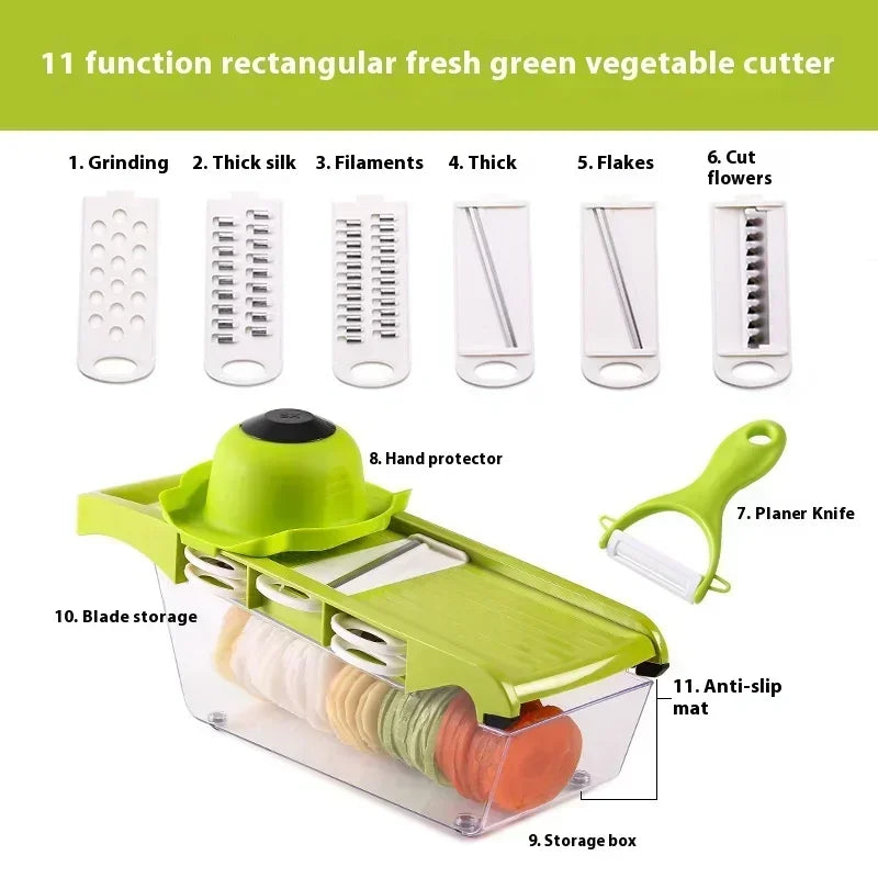 Affettatrice Multifunzione 9 In 1 Per Verdure Frutta Patate Grattugia Con Cestino Trituratore Per Cucina