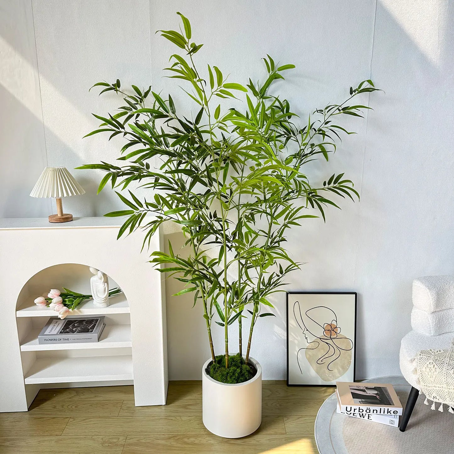 Bambù Artificiale In PVC Verde Altezza Regolabile Da 130 A 210 Cm Per Giardino E Hotel Decorazione