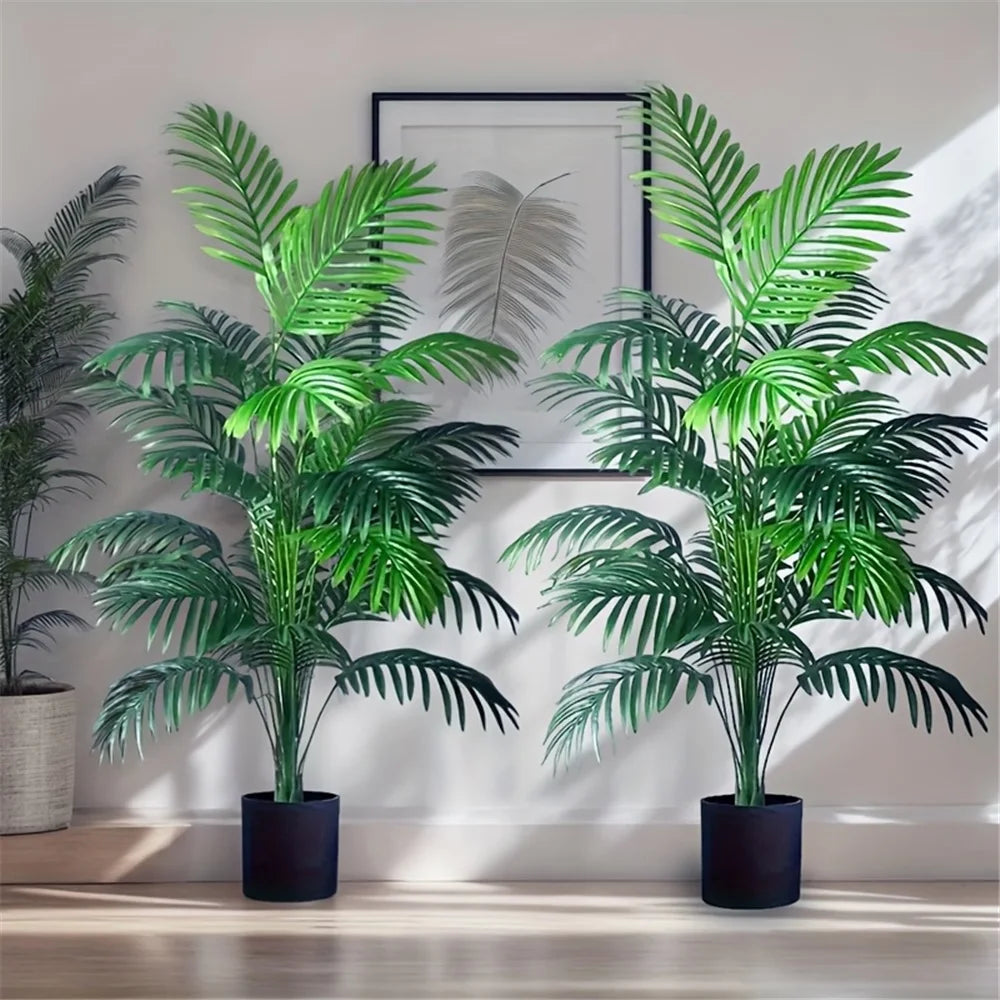 Due Pezzi Palme Areca Simulazione Con 24 Foglie Alberi Artificiali Realistici Per Decorazione Esterna Del Soggiorno