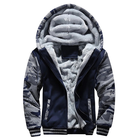 Giacca Invernale Da Uomo Camouflage Con Cappuccio In Pile A Manica Lunga Streetwear Abbigliamento Uomo