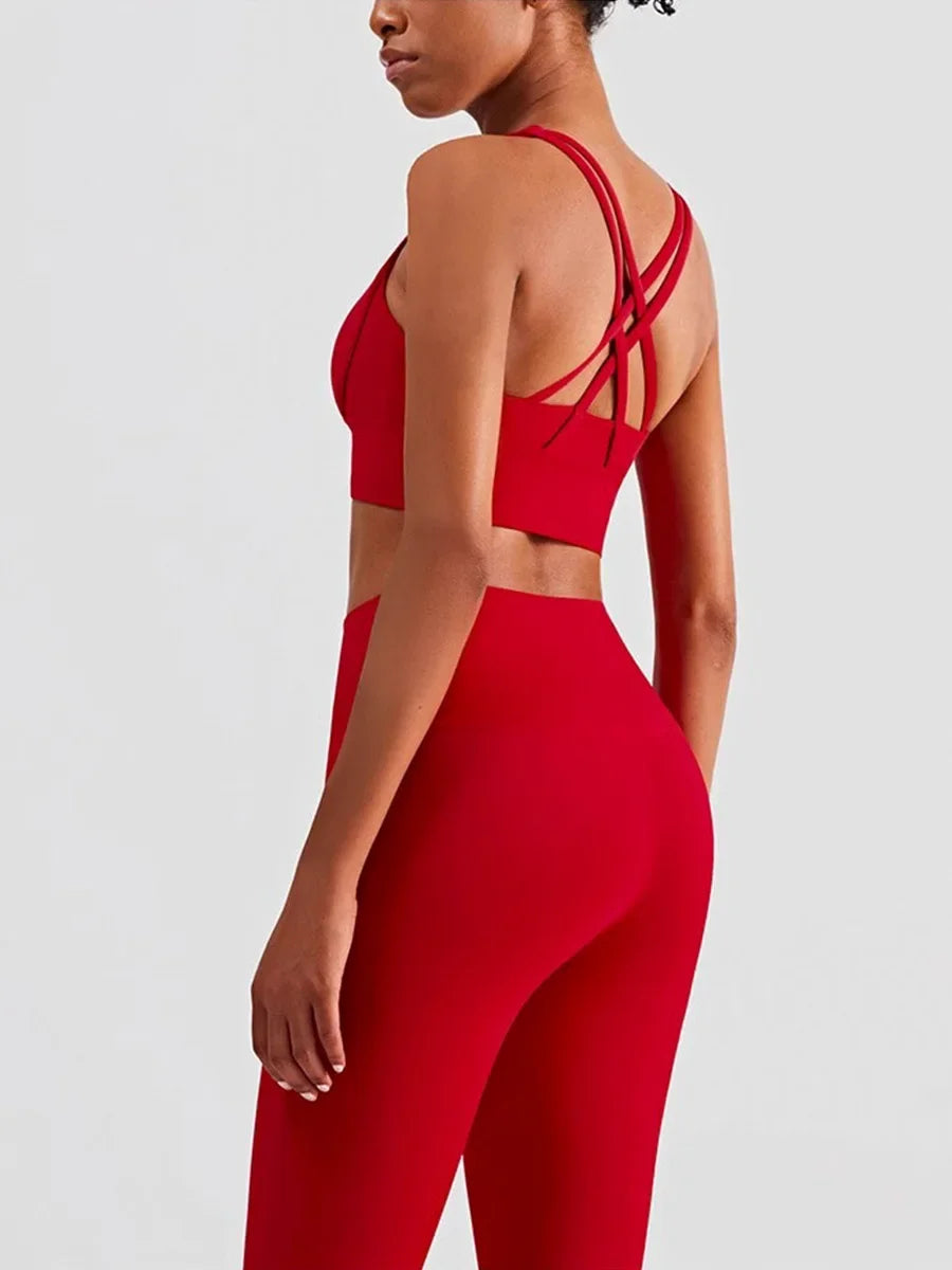 Tuta Da Yoga Due Pezzi Da Donna Abbigliamento Sportivo Per Pilates E Fitness Leggings Reggiseno Sportivo Traspirante