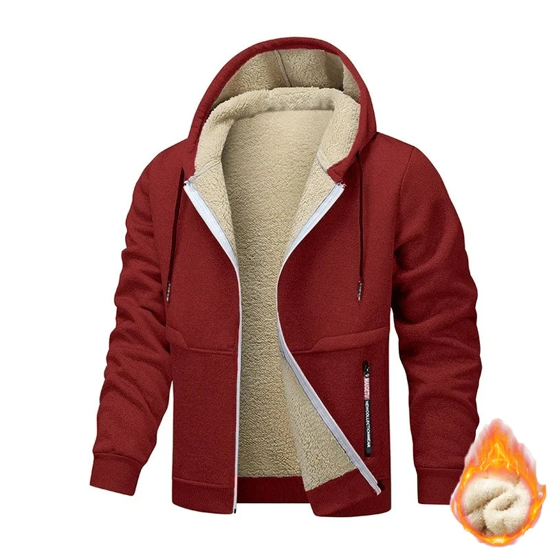 Felpa con Cappuccio da Uomo Animal Game in Pile Sherpa Calore Massimo e Morbida per Inverno