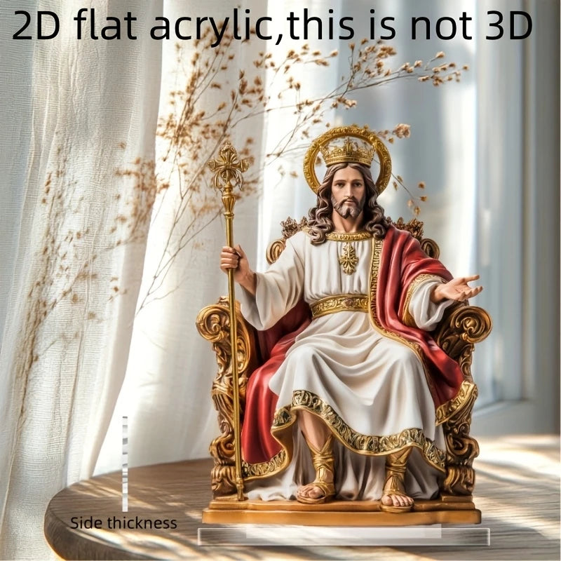 Decorazione Da Tavolo 2D Con Statua Gesù In Acrilico Sacro Retrò Per Regali Di Scena E Foto Cristiano Per Casa Ufficio