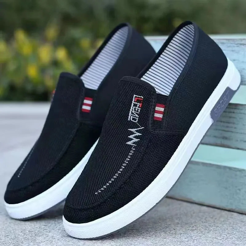 Scarpe Da Uomo Sneakers In Tela Traspirante Slip On Per Passeggio Tennis Mocassini Da Guida Casa Skate Lavoro