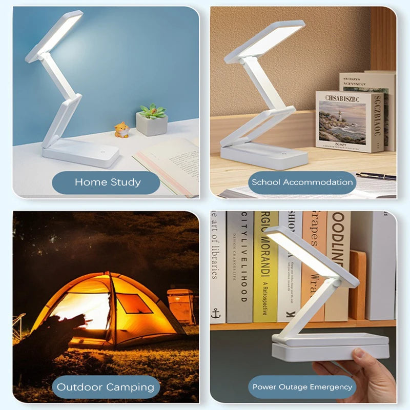 Lampada Da Scrivania LED Pieghevole Con Batteria Ricaricabile Protezione Degli Occhi Per Portatile Grandi Dimensioni