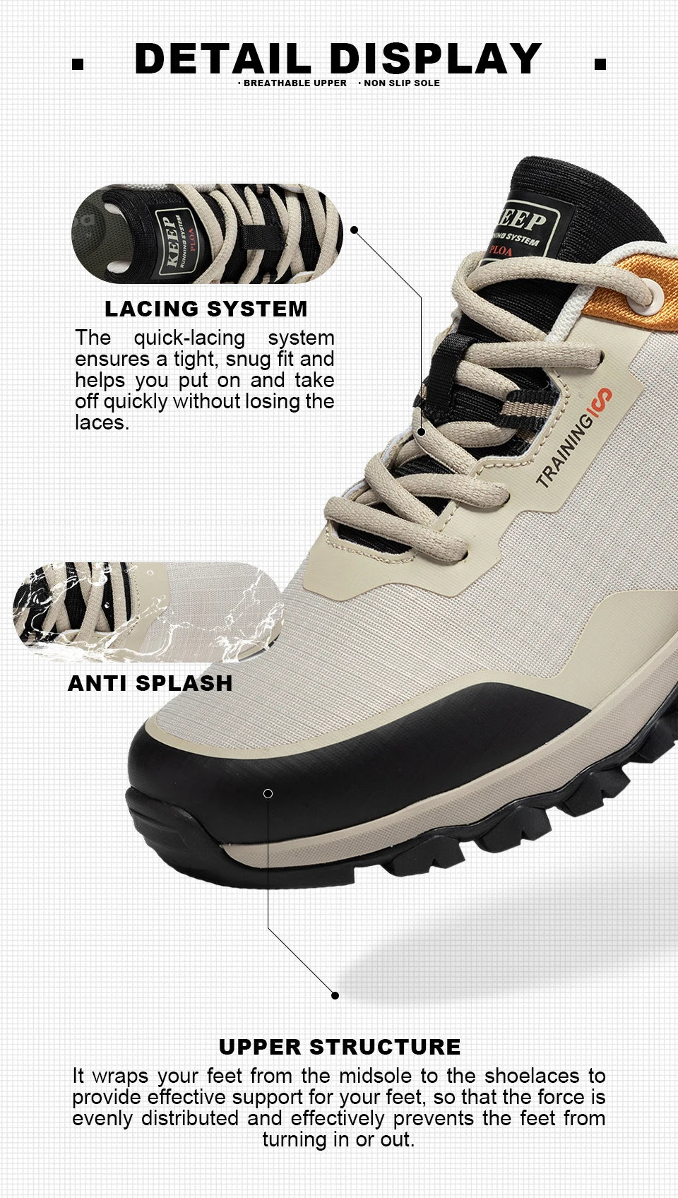 Baasploa Scarpe Da Trekking Uomo Impermeabili Antiscivolo Resistente All Usura Per Esploratori Outdoor M7306