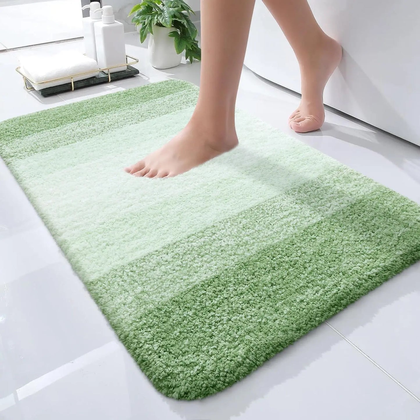 Kitinjoy Tappeto Da Bagno In Microfibra Assorbente Morbido Antiscivolo Shaggy Lavabile In Lavatrice