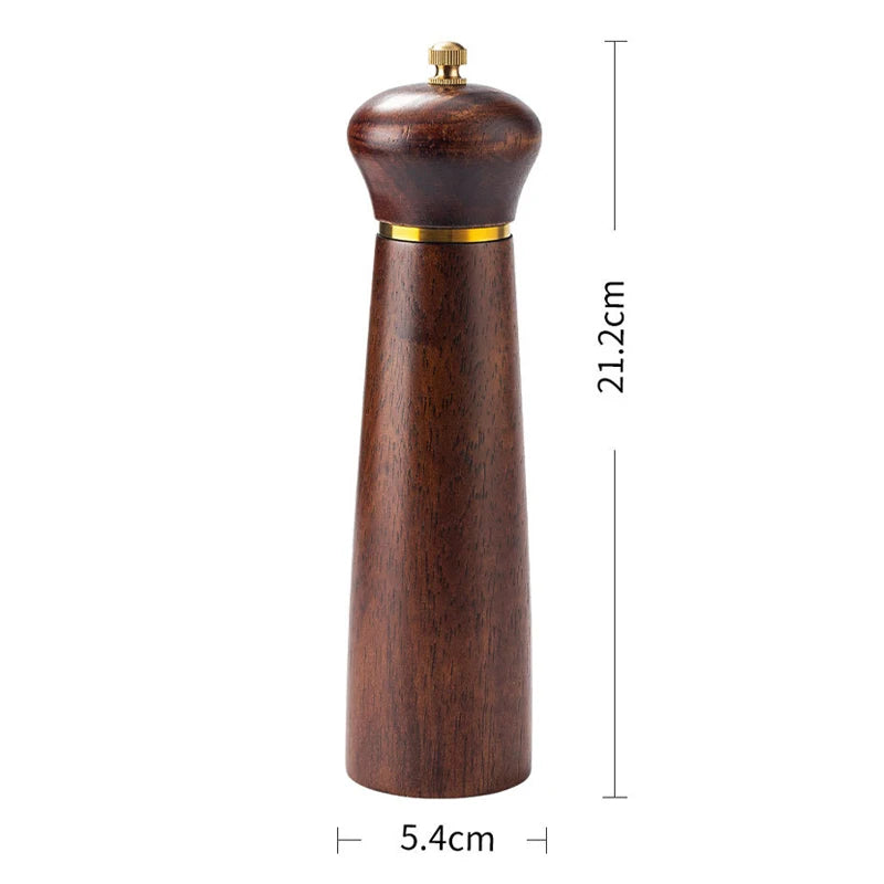 Macinapepe In Legno Con Macinino In Ceramica Regolabile Per Sale Spezie Erbe 0,625 Pollici