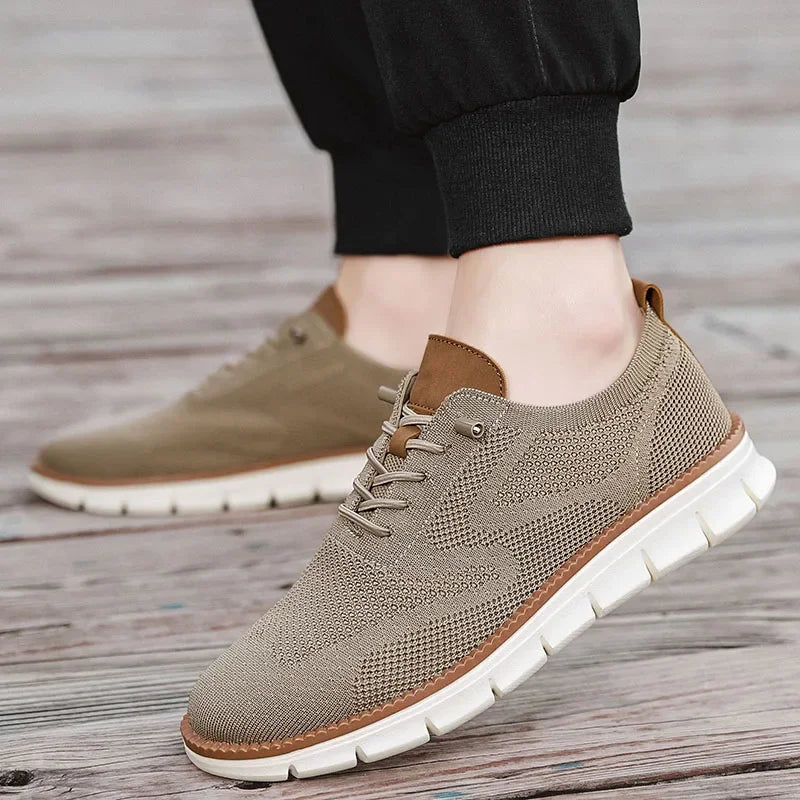Scarpe Casual Uomo Traspiranti Brogue Classiche Ammortizzazione Design A Blocchi Colore Sneakers Eleganti Leggere