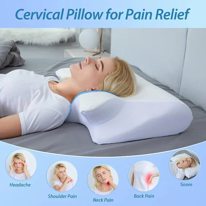 Cuscino Cervicale Memory Foam A Forma Di Farfalla Per Il Collo Sonno Confortevole E Ortopedico