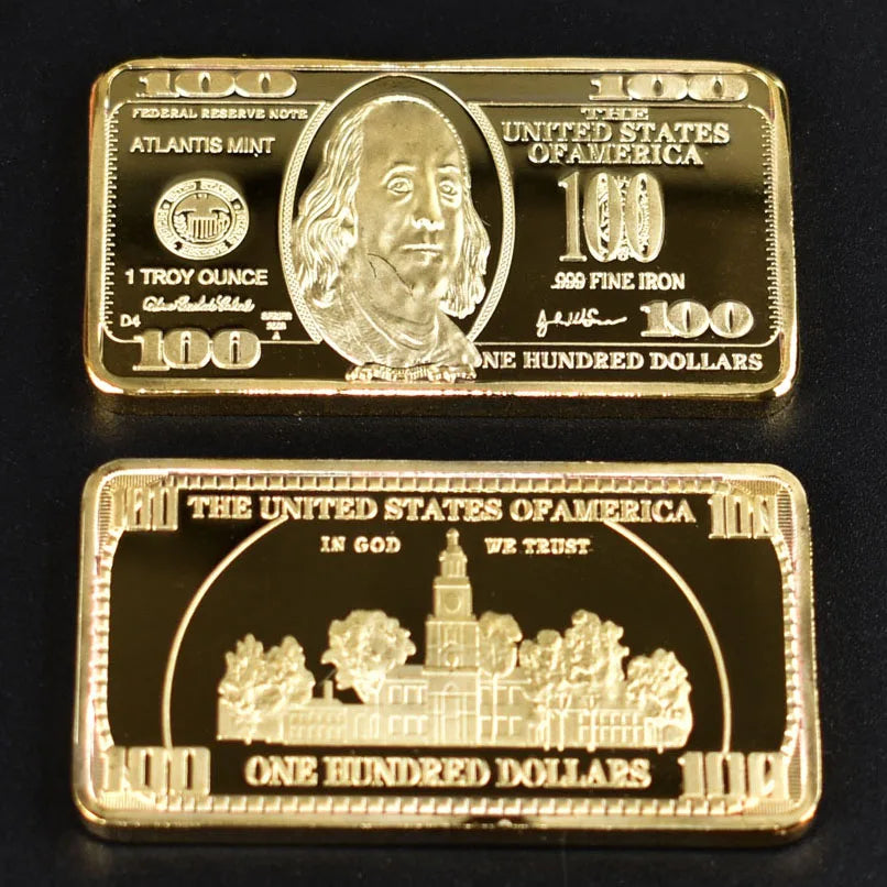 Lingotti Buffalo Placcati Oro Da 100 Dollari Stati Uniti D America Collezionabili Regalo Souvenir