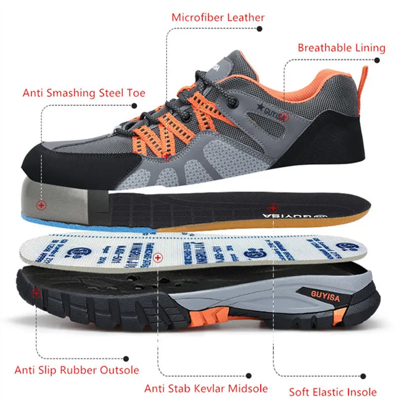Scarpe Da Lavoro Con Punta In Acciaio Antinfortunistiche Da Uomo Antiscivolo Indistruttibili