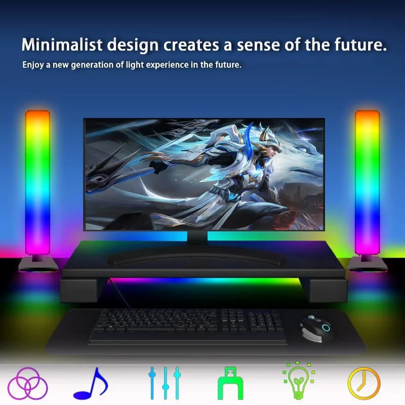 Luce Atmosfera Intelligente Tuya Controllo Remoto App RGB Lampada Da Tavolo Per Computer TV Gioco Musica Ritmo Decorativa