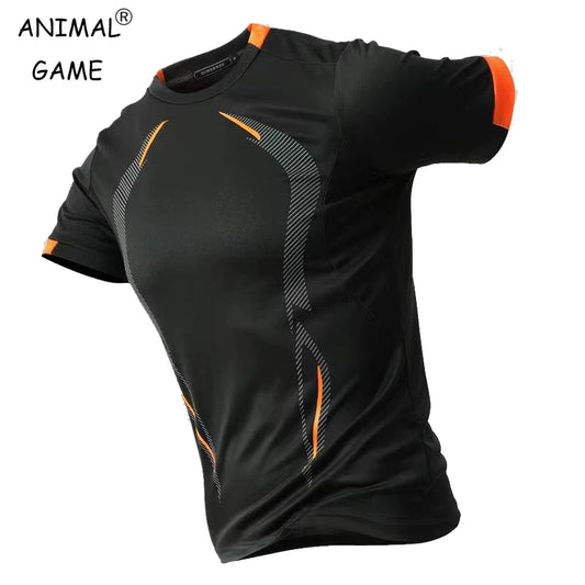 Maglietta traspirante da uomo nuova Maglietta da jogging ad asciugatura rapida Maglietta da allenamento estiva da uomo Fitness Corsa Felpa leggera in tinta unita