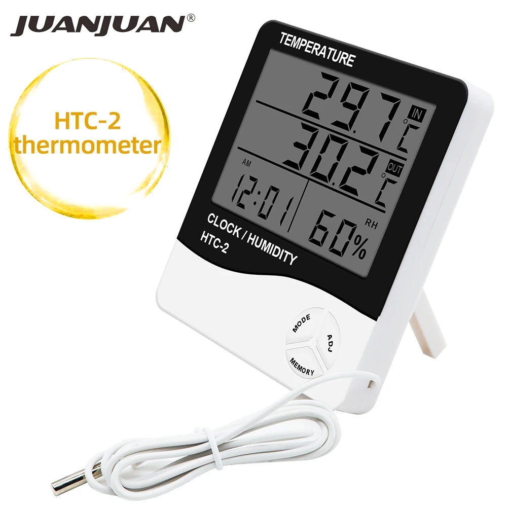 Stazione Meteorologica Multifunzionale Orologio Termometro Igrometro Calendario Display LCD Digitale Temperatura Umidità