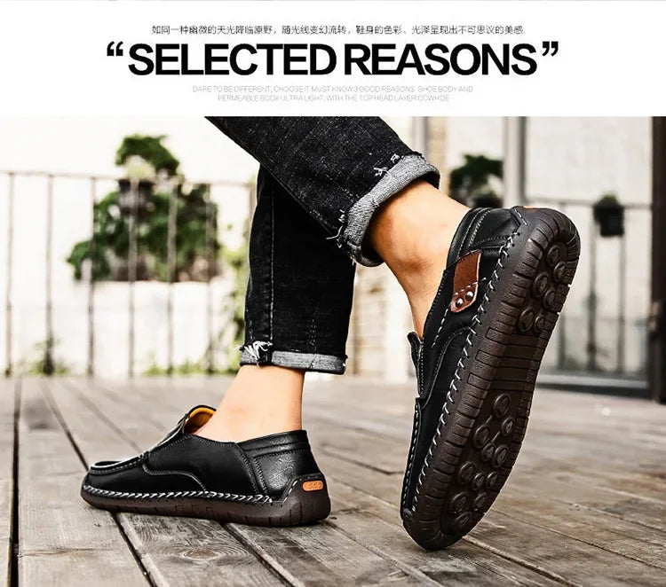 Mocassini Da Uomo Slip Traspiranti Scarpe Da Guida In Vera Pelle Fatte A Mano Eleganti Casual