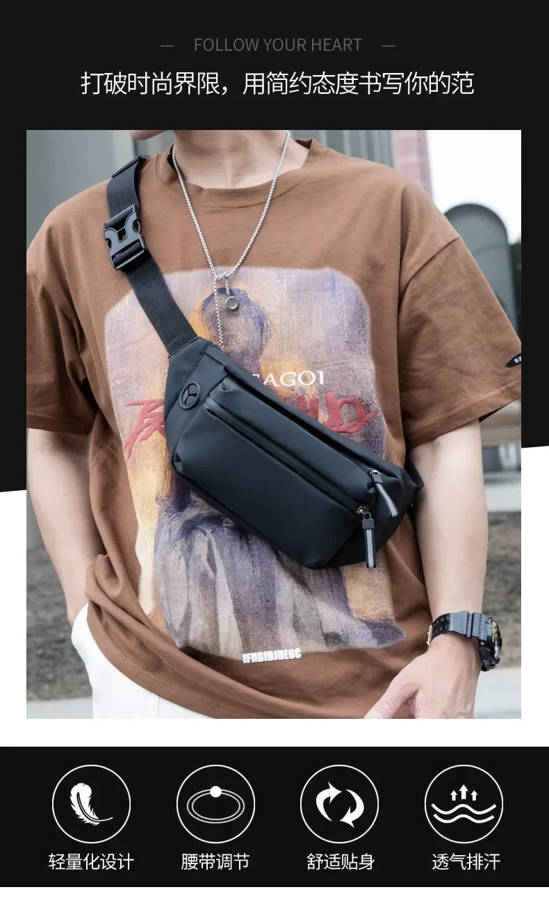 Borsa Da Cintura Impermeabile Uomo Marsupio Sportivo Con Cintura E Tracolla Per Viaggio E Attività All Aperto