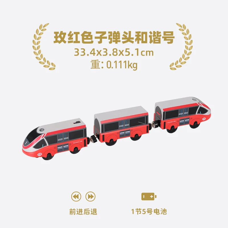 Set Trenini Elettrici Per Ferrovia In Legno Pista Del Treno Regalo Di Natale Per Bambini