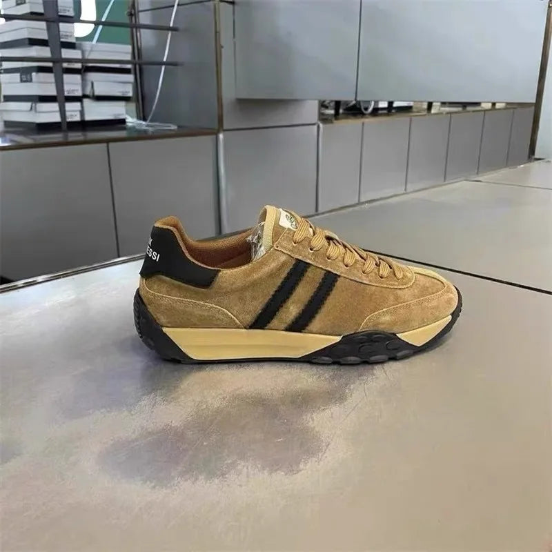 Sneakers Casual Uomo Designer Retro Scarpe Da Corsa In Microfibra Tessuto Pelle Traspirante Con Plateau Interno