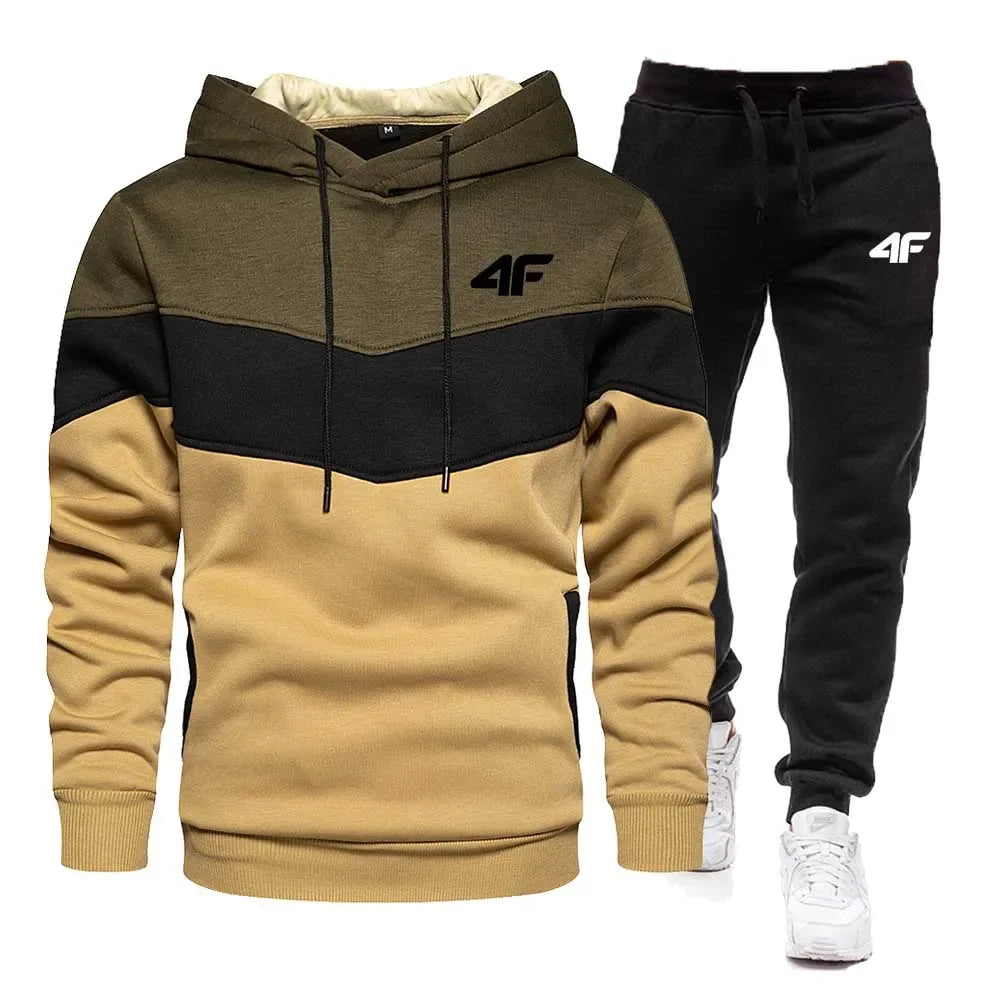 Tuta In Pile Da Uomo Due Pezzi Felpa E Pantaloni Spessi Abbigliamento Sportivo Caldo Hip Hop Per Inverno E Autunno