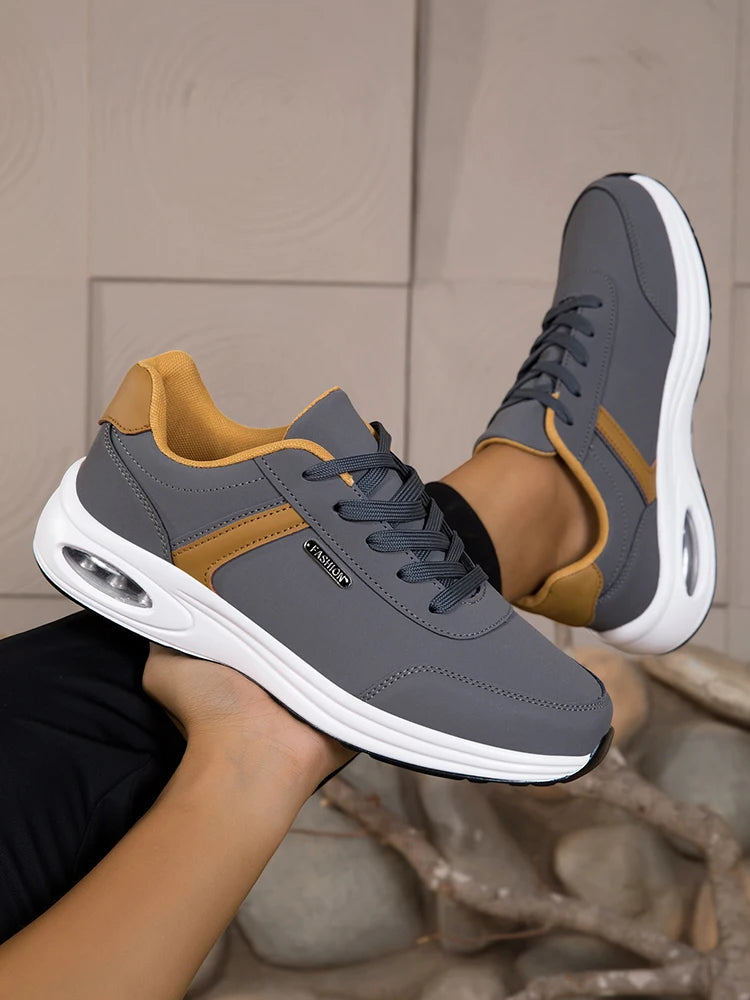 Scarpe Sportive Da Uomo Impermeabili In Pelle Casual Antiscivolo Da Passeggio E Tennis Con Aumento Di Altezza