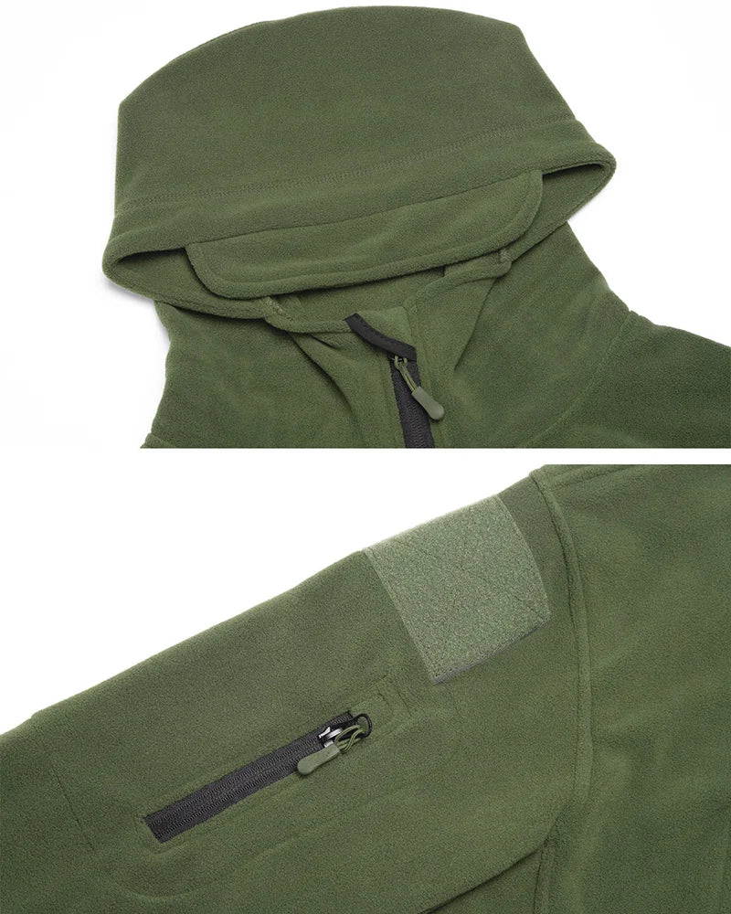 Giacca Invernale In Pile Tattico Da Uomo Calda Con Cappuccio Esterno Polare Escursionismo Sportiva Casual Con Zip