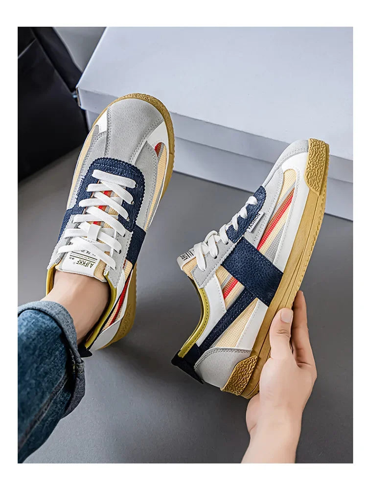 Scarpe Casual Uomo Traspiranti In Tela Versione Aggiornata Primavera Estate Punta Tonda Fodera In Poliestere