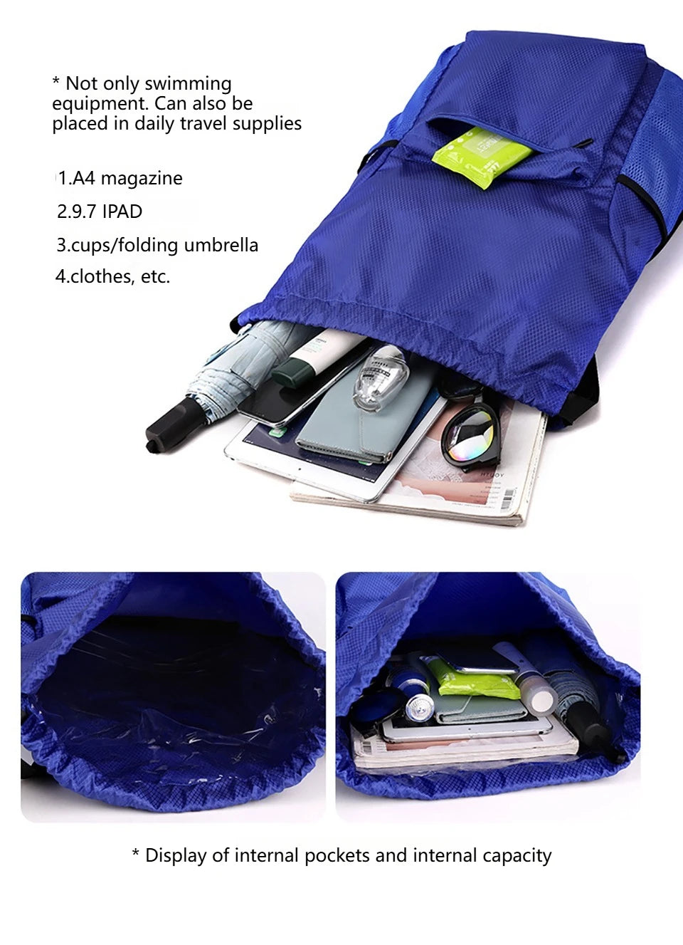 Borsa Sportiva Portatile Per Calcio In Tessuto Oxford A Tinta Unita Con Coulisse E Cinghie Regolabili Grande Capacità