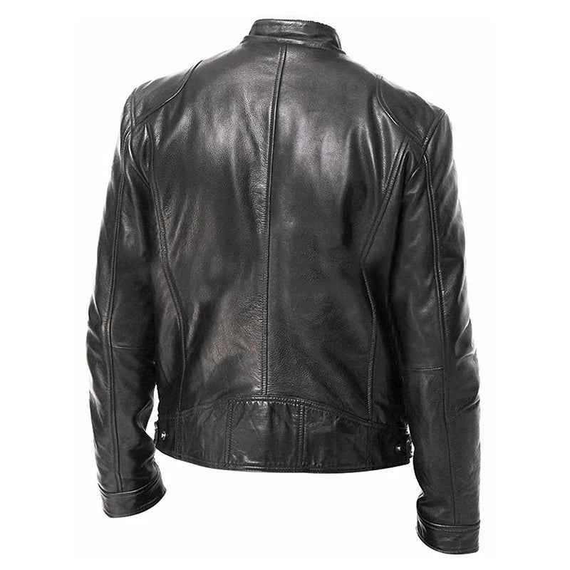 Giacche Da Moto 2024 Uomo Slim Fit In PU Pelle Sintetica Antivento Autunno Moda Casual Con Bavero