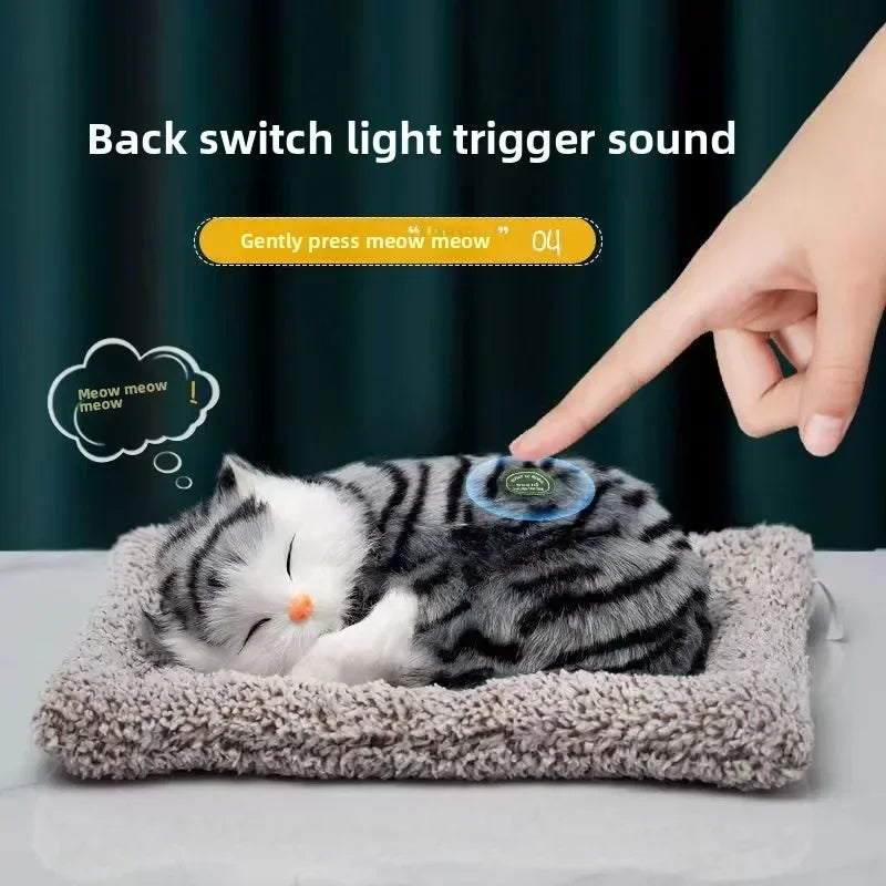 Peluche Simulato Per Gatti Con Suono Gatto Addormentato Decorazione Stanza Dei Bambini Regalo Di Compleanno