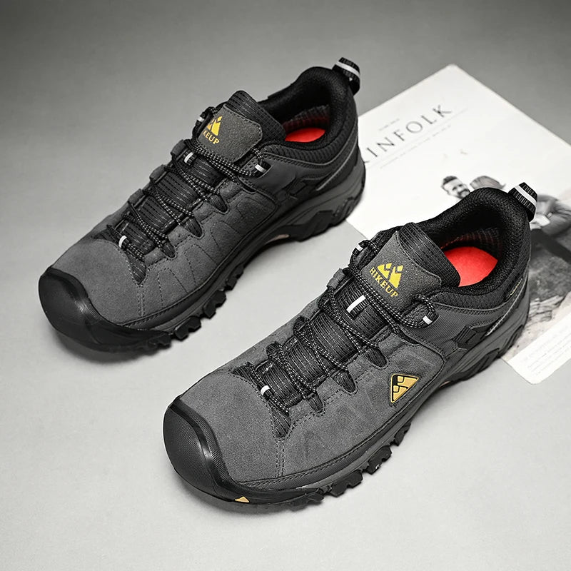 HikeUp Scarpe Da Trekking Per Uomini In Pelle Durevoli Alta Qualita Scarpe Da Arrampicata All Aperto Con Suola In Gomma