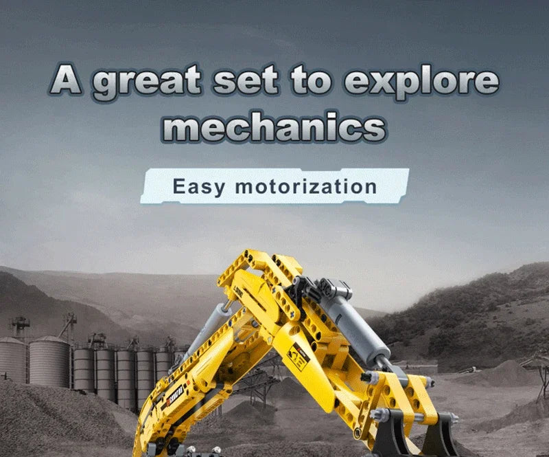 1702 Pz Cada 1:20 Città di Ingegneria di Controllo Remoto Auto FAI DA TE Modello Building Blocks RC Escavatore Mattoni Giocattoli Per I Bambini Regalo