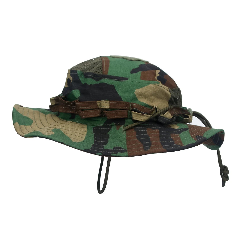 Cappello Boonie Camouflage Protezione Solare Traspirante Antivento Uomo Per Escursionismo Pesca Caccia