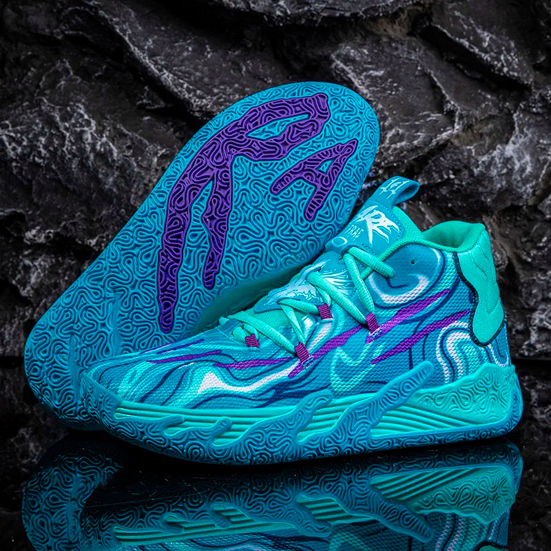 Scarpe Da Basket Da Uomo Allenamento Sul Campo Traspiranti In Mesh Antiscivolo Mid Cut Design Lussuoso