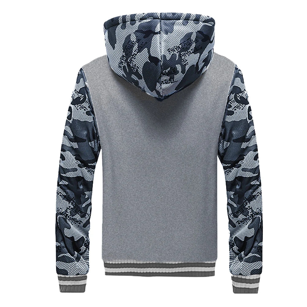 Giacca Invernale Da Uomo Camouflage Con Cappuccio In Pile A Manica Lunga Streetwear Abbigliamento Uomo