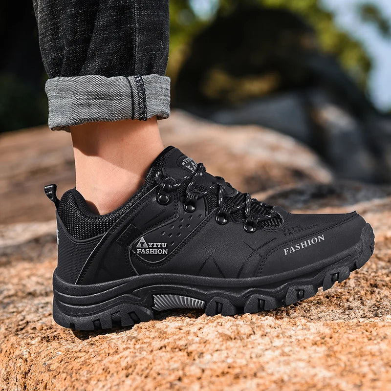 Scarpe Da Uomo Impermeabili In Pelle Per Alpinismo E Trekking Suola Spessa Comode Anno 2025