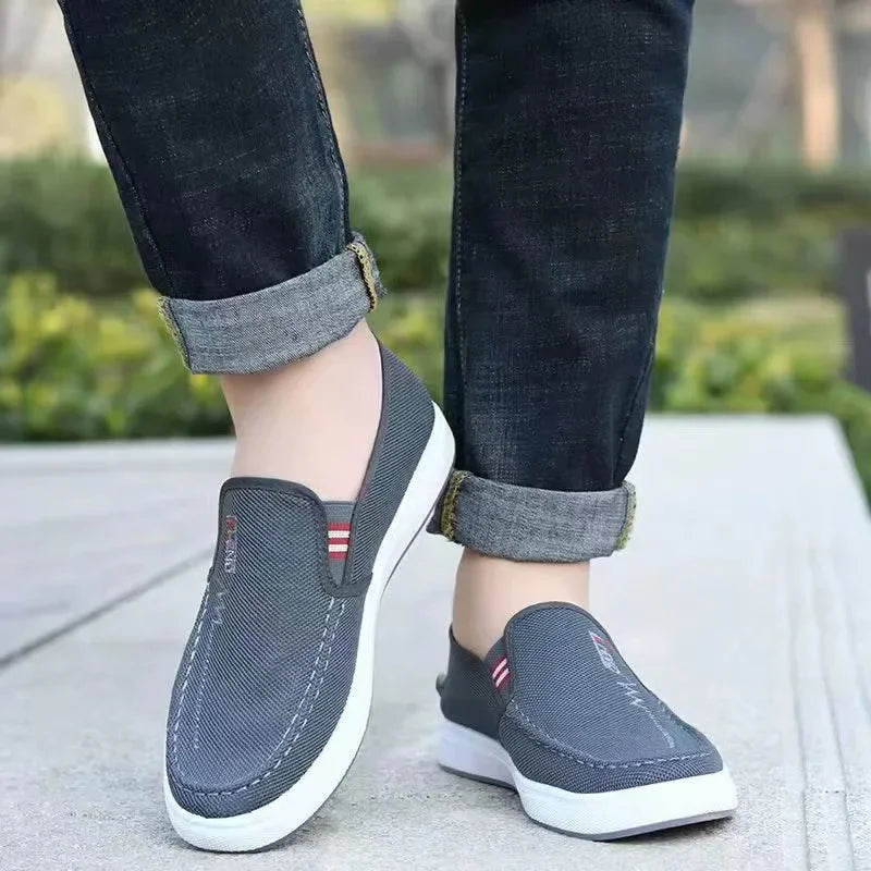 Scarpe Da Uomo Sneakers In Tela Traspirante Slip On Per Passeggio Tennis Mocassini Da Guida Casa Skate Lavoro
