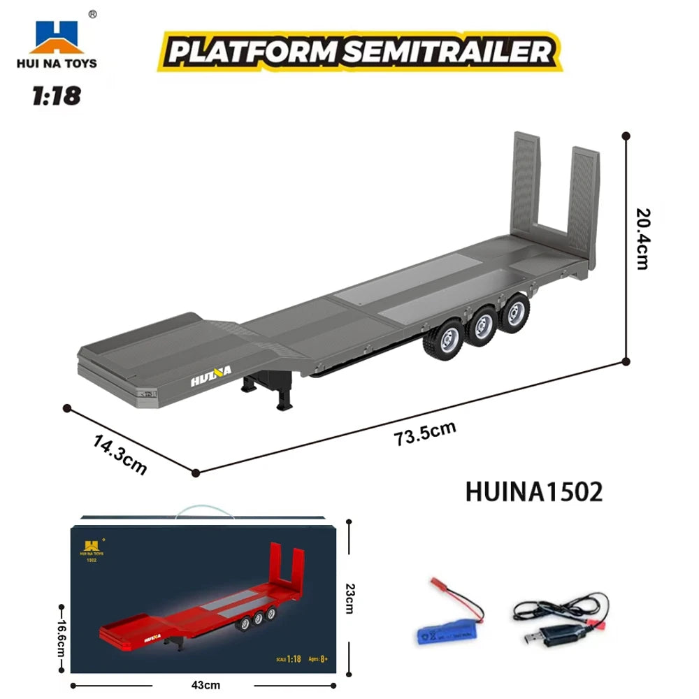 Huina 1501 770S RC Camion 1/18 2.4G Telecomando Con Luce E Suono Ingegneria Rimorchio Giocattolo