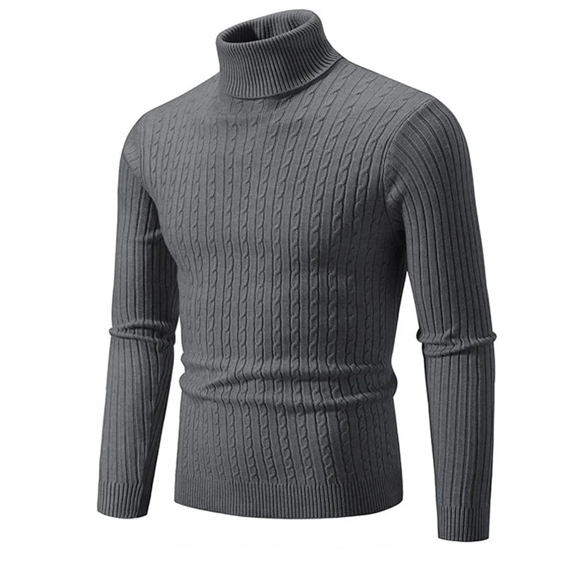Maglione Invernale Spesso Caldo Collo Alto Dolcevita Uomo Slim Fit Maglieria Da Uomo Doppio Colletto Maschile
