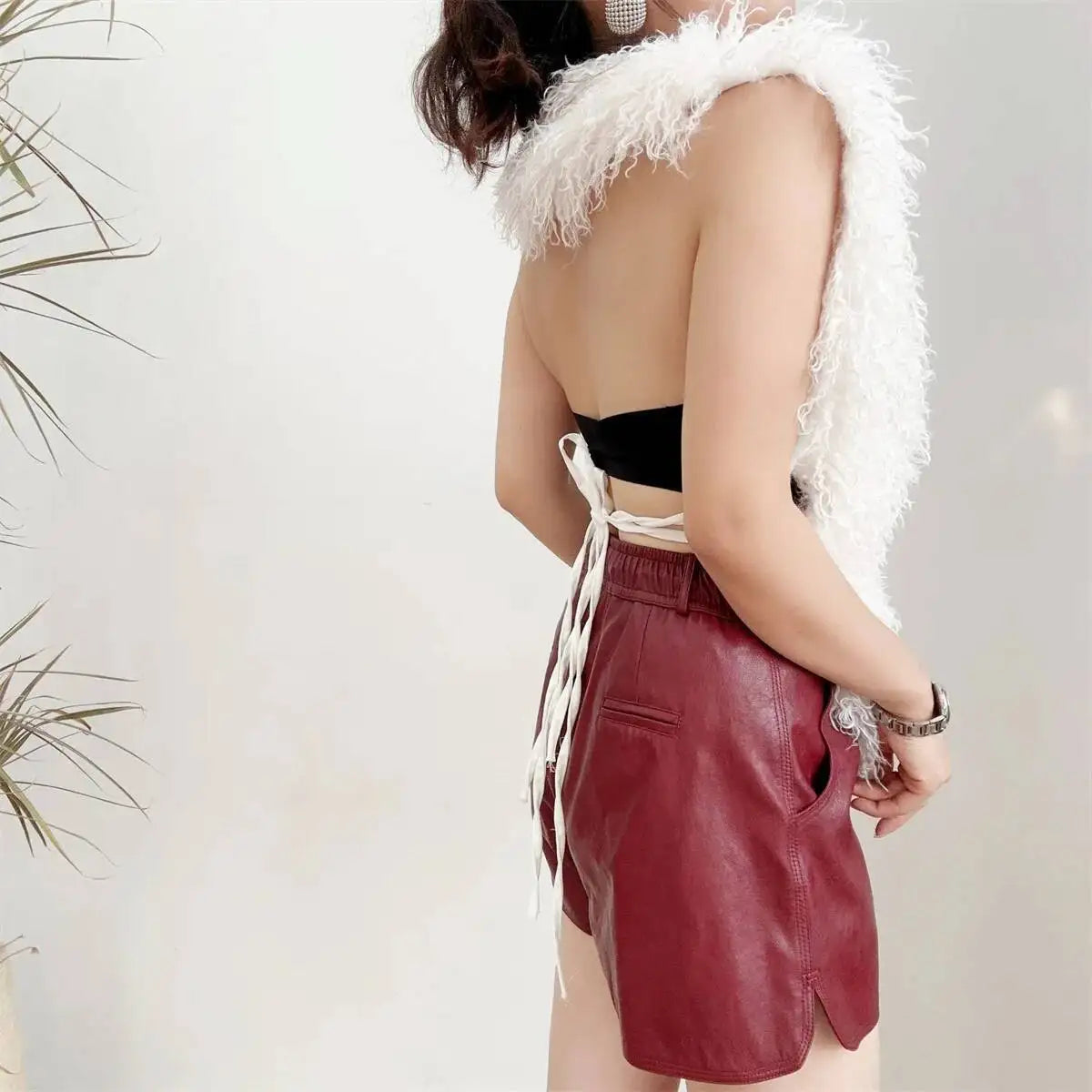 Lanmrem 2025 Gilet Pelliccia Sintetica Donna Imitazione Shearling Chic Autunno Inverno Abbigliamento 2DB4916