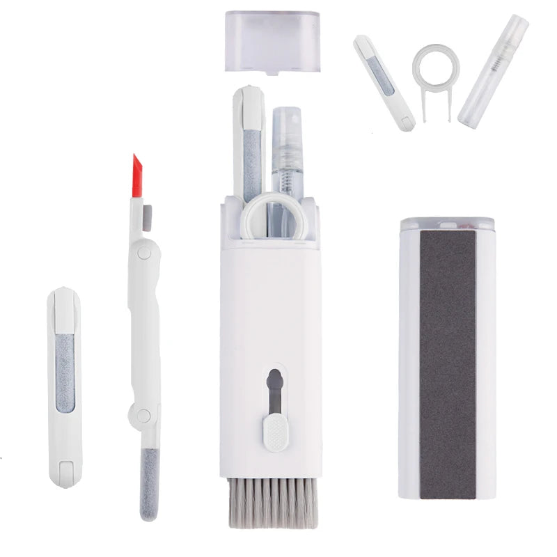 Kit 7 In 1 Spazzola Per Pulizia Tastiera Computer Auricolari Detergente Estrattore Copritasti