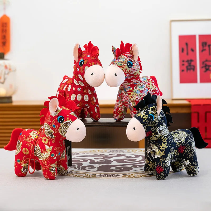 Mascotte Di Capodanno Cavallo Di Peluche 15 20 cm Panno Cavallo Decorazione Per La Famiglia Atmosfera Per Le Vacanze
