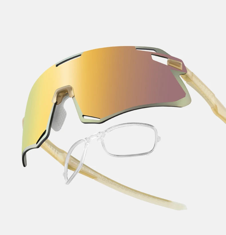 ROCKBROS Occhiali Da Ciclismo Leggeri Senza Cornice Lenti Fotocromatiche Ad Alta Definizione Per Strada Sportivi