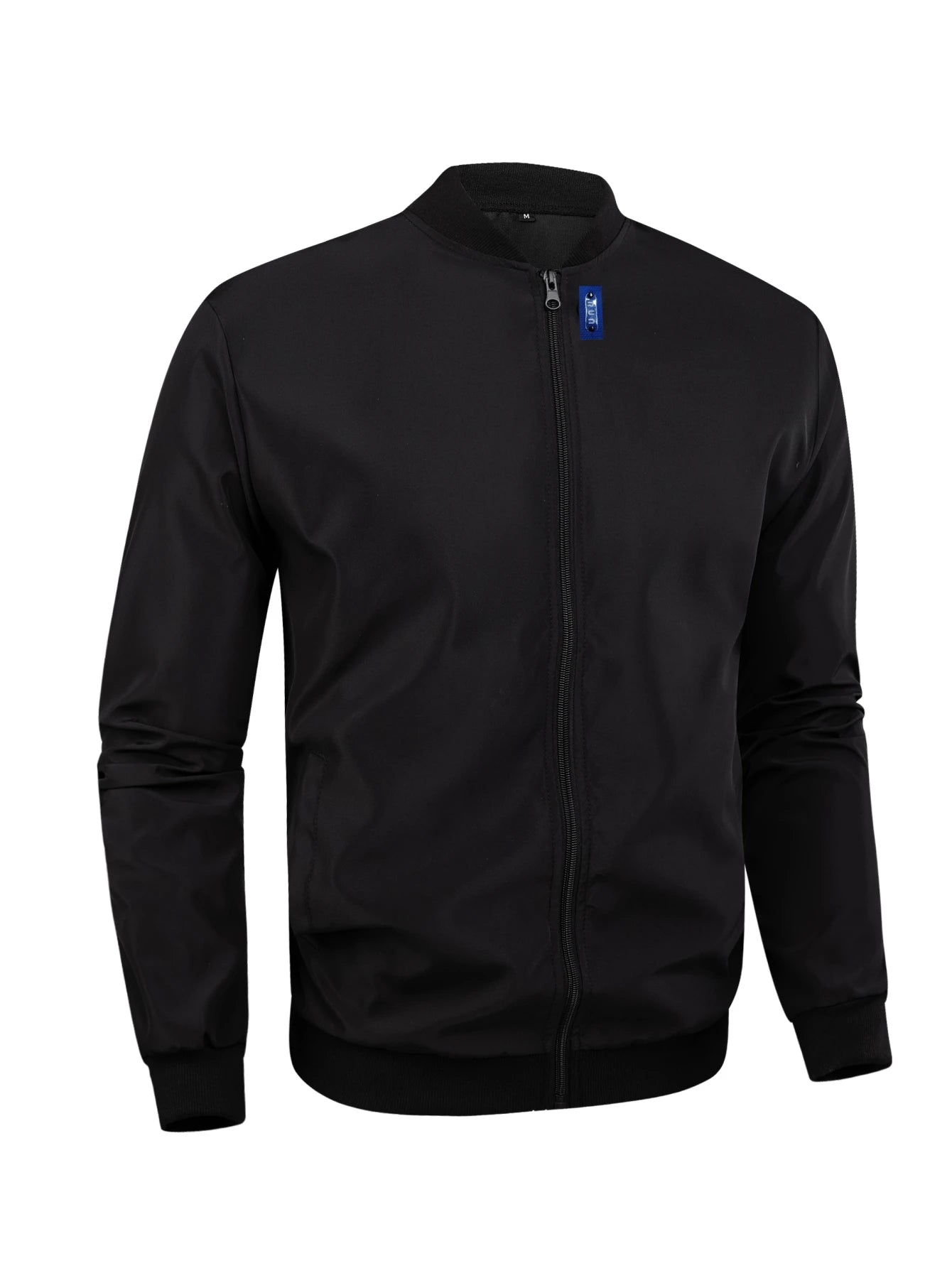 Giacca Uomo Sottile In Tinta Unita 2024 Primavera Autunno Con Colletto Baseball Corto Poliestere Business Casual
