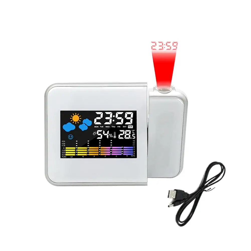Sveglia Con Schermo A Colori A LED Con Proiezione Intelligente E Previsioni Meteo Per Decorazione Della Camera Da Letto